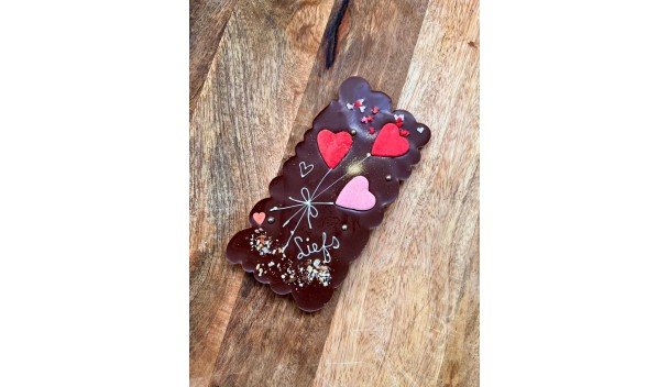 Valentijn reep 100 gr met gratis naam.