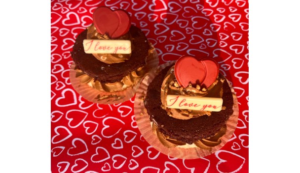 Valentijn brownie gebakje